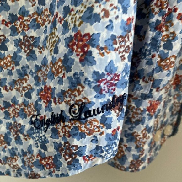 ENGLISH LAUNDRY MEN'S Long Sleeve Shirt Floral Print 100% Cotton Classic Fit L - Picture 4 of 6